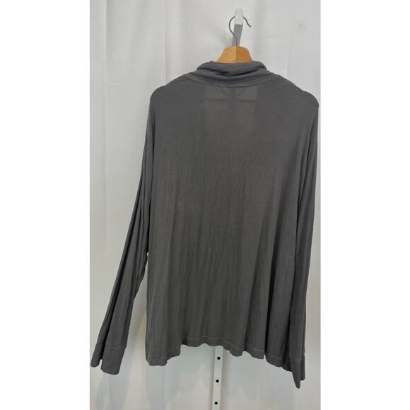 SKIMS Long Sleeve Pajama Lounge Top Button Up Ribbed Modal Knit Gray Size XL - Picture 2 of 8